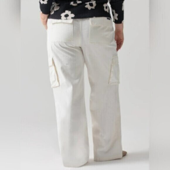Anthropologie Reissue Cargo Standard Rise Pant Powdered Sugar Size 18 - Picture 3 of 12